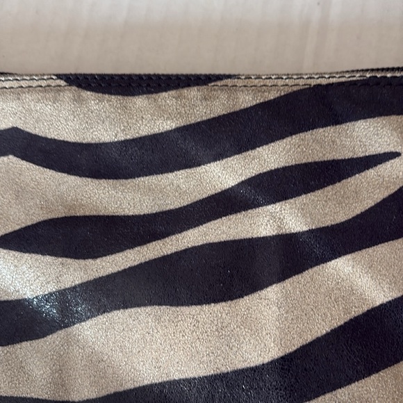 MAURIZIO TAIUTI Italian leather Zebra Print crossbody, canvas adjustable strap